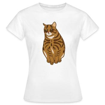 Landrassen-Katze - Frauen T-Shirt - Weiß - Vorne - AI Model Female 172 dark (172cm)