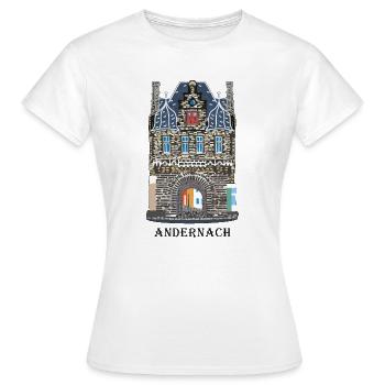 Andernach, porte du Rhin emblématique, Allemagne - T-shirt Femme - blanc - Devant - AI Model Female 172 dark (172cm)