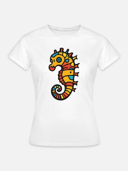 Seepferd Halloween Zombie - Frauen T-Shirt - Weiß