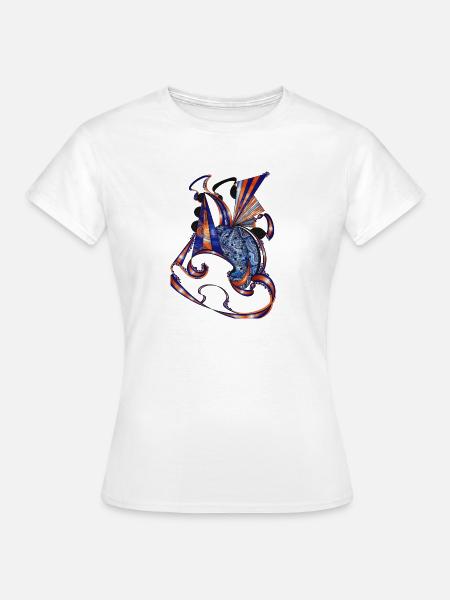 BlauOrange Stoffbänder - Frauen T-Shirt - Weiß