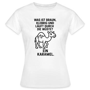karamel karamell kamel wüste kinder witz - Frauen T-Shirt - Weiß - Vorne - AI Model Female 172 dark (172cm)