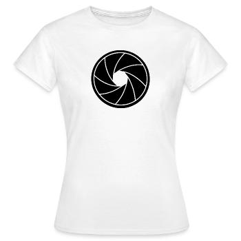 Aperture Spiral Black & White - Women's T-Shirt - white - Front - AI Model Female 172 dark (172cm)