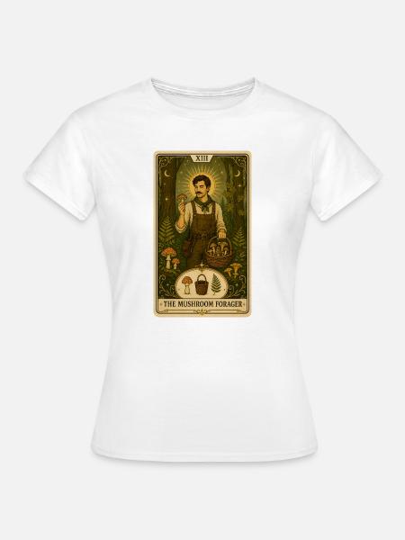 Pilzsammler | Wald & Pilze Tarot - Frauen T-Shirt - Weiß