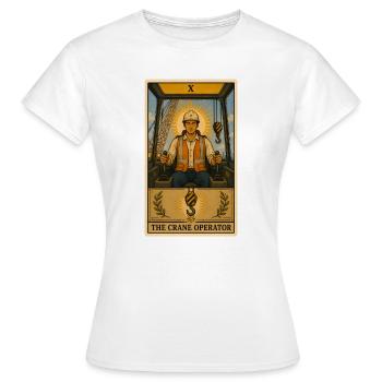 Opérateur de grue | Tarot de grue sur le chantier - T-shirt Femme - blanc - Devant - AI Model Female 172 dark (172cm)
