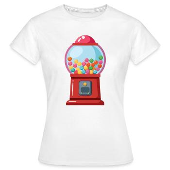 Machine à boules de chewing-gum - T-shirt Femme - blanc - Devant - AI Model Female 172 dark (172cm)