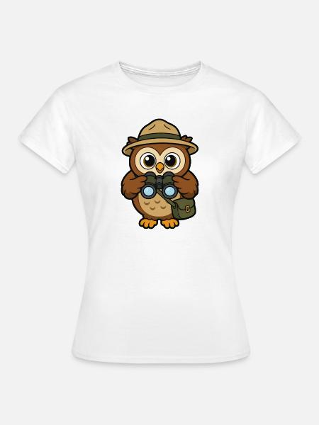 Abenteuerliche Eulen-Entdecker - Frauen T-Shirt - Weiß