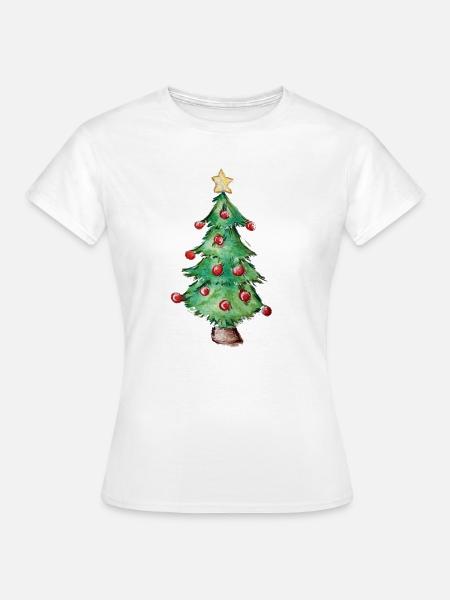 Aquarell-Weihnachtsbaum-Ornamente - Frauen T-Shirt - Weiß