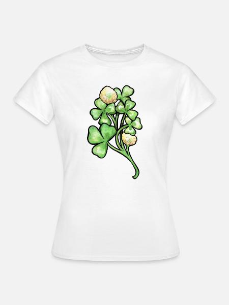 Aquarellklee-Blüten - Frauen T-Shirt - Weiß