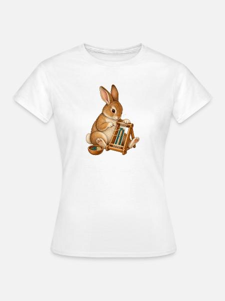 Kaninchen webt ein Perlenarmband - Frauen T-Shirt - Weiß