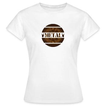 Heavy metal explosion in rust brown - Women's T-Shirt - white - Front - AI Model Female 172 dark (172cm)
