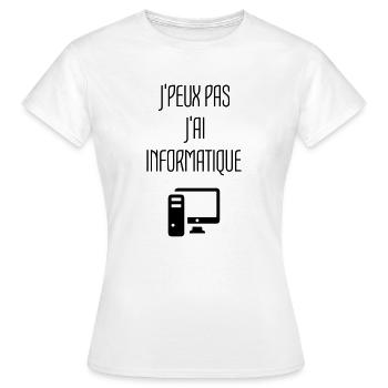 Computer / Informatiker / Aussenseiter / Ingenieur - Frauen T-Shirt - Weiß - Vorne - AI Model Female 172 dark (172cm)