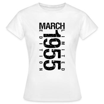 Anniversaire Mars 1955 Mars né en Mars - T-shirt Femme - blanc - Devant - AI Model Female 172 dark (172cm)