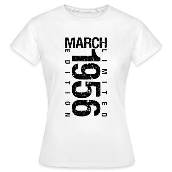Anniversaire Mars 1956 Mars né en Mars - T-shirt Femme - blanc - Devant - AI Model Female 172 dark (172cm)