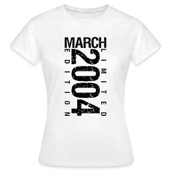 Anniversaire Mars 2004 Mars né en Mars - T-shirt Femme - blanc - Devant - AI Model Female 172 dark (172cm)
