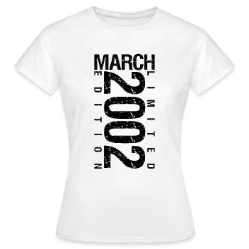 Anniversaire Mars 2002 Mars né en Mars - T-shirt Femme - blanc - Devant - AI Model Female 172 dark (172cm)