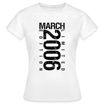 Anniversaire Mars 2006 Mars né en Mars - T-shirt Femme - blanc - Devant - AI Model Female 172 dark (172cm)