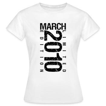 Anniversaire Mars 2010 Mars né en Mars - T-shirt Femme - blanc - Devant - AI Model Female 172 dark (172cm)