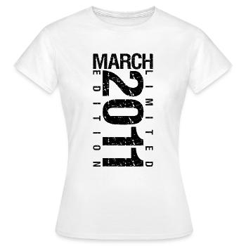 Anniversaire Mars 2011 Mars né en Mars - T-shirt Femme - blanc - Devant - AI Model Female 172 dark (172cm)