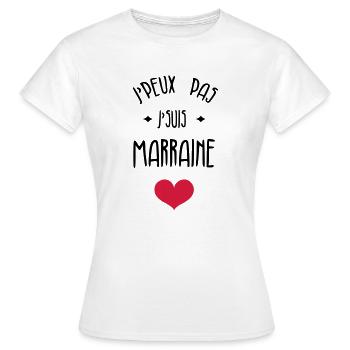 Parrain / Marraine / Filleule / Filleul - T-shirt Femme - blanc - Devant - AI Model Female 172 dark (172cm)