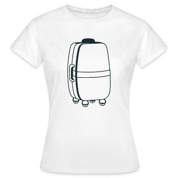 Grosse valise à roulettes - T-shirt Femme - blanc - Devant - AI Model Female 172 dark (172cm)