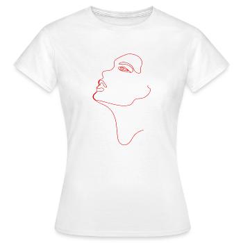 Dessin au trait silhouette féminine Visages féminins visage - T-shirt Femme - blanc - Devant - AI Model Female 172 dark (172cm)