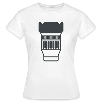 Objectif de caméra - T-shirt Femme - blanc - Devant - AI Model Female 172 dark (172cm)