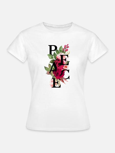 Frieden Blumen - Frauen T-Shirt - Weiß