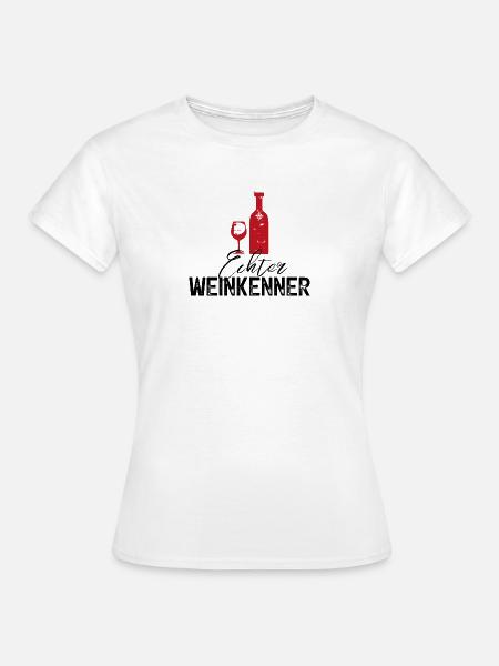 Echter Weinkenner, Rotwein Wein - Frauen T-Shirt - Weiß