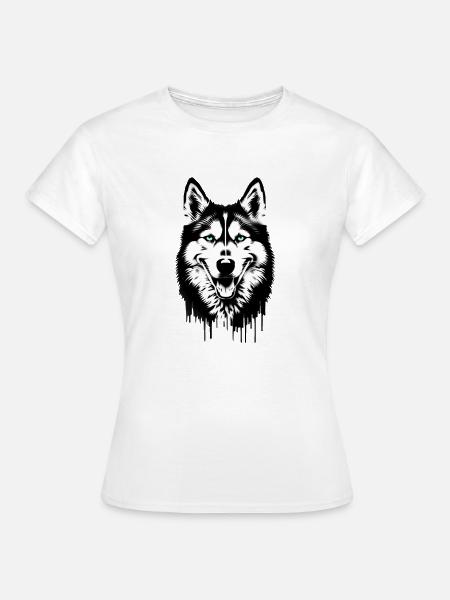 Husky Hundegesicht - Frauen T-Shirt - Weiß