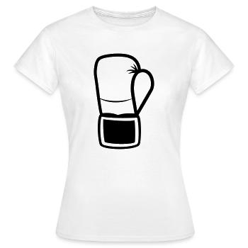 Boxhandschuh - Frauen T-Shirt - Weiß - Vorne - AI Model Female 172 dark (172cm)