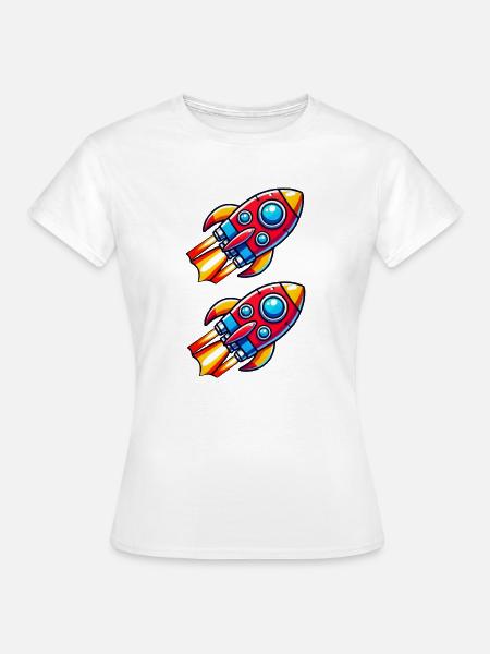rakete comic - Frauen T-Shirt - Weiß