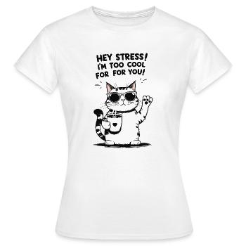 Cool Cat Saying Relaxed House Tiger - Women's T-Shirt - white - Front - AI Model Female 172 dark (172cm)
