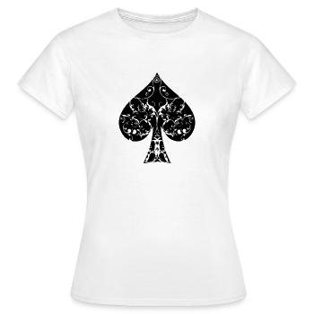 Tribal Ace of Spades Poker Hold'em - T-shirt Femme - blanc - Devant - AI Model Female 172 dark (172cm)