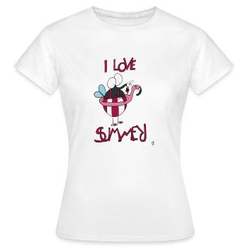 Noeud papillon avec maillot de bain en vacances - T-shirt Femme - blanc - Devant - AI Model Female 172 dark (172cm)