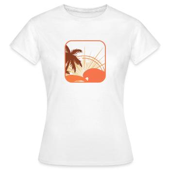 Tropical landscape - Women's T-Shirt - white - Front - AI Model Female 172 dark (172cm)