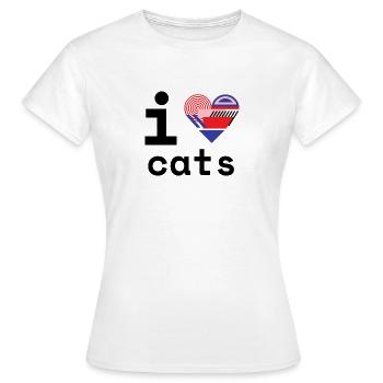 I Love cats! - Women's T-Shirt - white - Front - AI Model Female 172 dark (172cm)