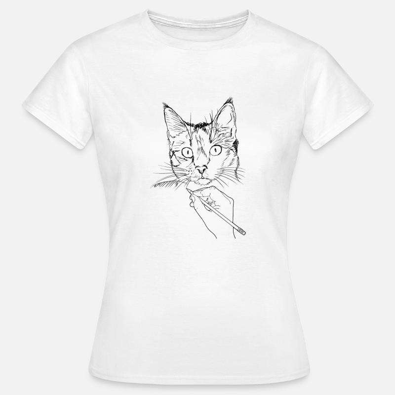 Dessin de chat - T-shirt Femme - blanc