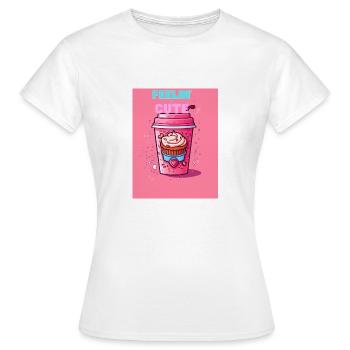 Cute - Women's T-Shirt - white - Front - AI Model Female 172 dark (172cm)