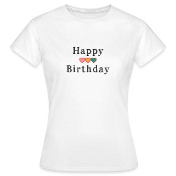HAPPY BIRTHDAY - T-shirt Femme - blanc - Devant - AI Model Female 172 dark (172cm)