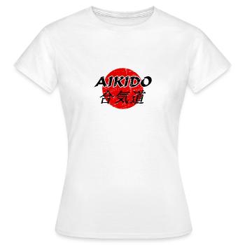 Aikido - Women's T-Shirt - white - Front - AI Model Female 172 dark (172cm)