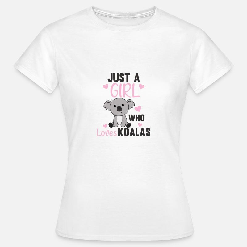 Bare en pige, der elsker koala søde koala - Dame-T-shirt - hvid