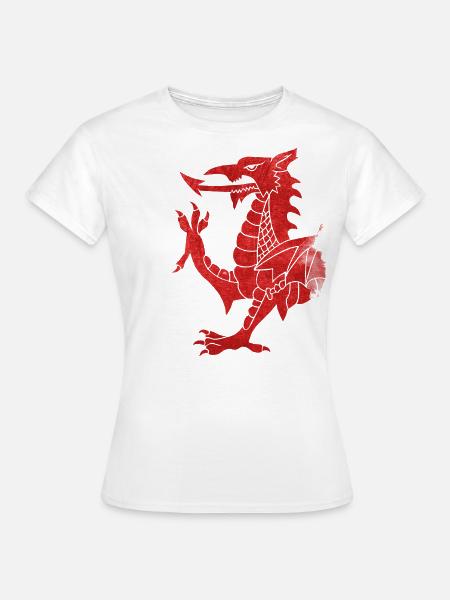 Welsh Dragon Rampant - Women's T-Shirt - white