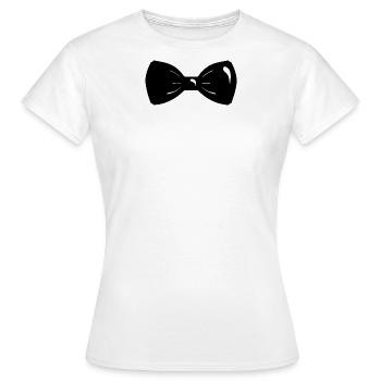 Noeud papillon élégant - T-shirt Femme - blanc - Devant - AI Model Female 172 dark (172cm)