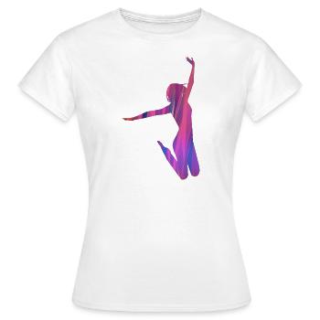 jump,tan,dancer,graffiti,pink,pink - Women's T-Shirt - white - Front - AI Model Female 172 dark (172cm)