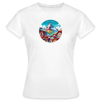 Zermatt, Suisse avec le Cervin - T-shirt Femme - blanc - Devant - AI Model Female 172 dark (172cm)