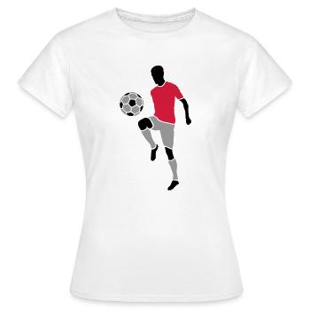 Joueur de football - T-shirt Femme - blanc - Devant - AI Model Female 172 dark (172cm)