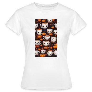 Cute and Macabre Halloween Coffees - Women's T-Shirt - white - Front - AI Model Female 172 dark (172cm)