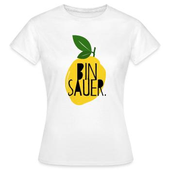 Bin sauer - Zitrone - Schlechte Laune - Statement - Frauen T-Shirt - Weiß - Vorne - AI Model Female 172 dark (172cm)