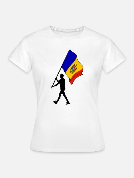 Flagge Moldawien Mann zu Fuß - Frauen T-Shirt - Weiß