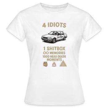 4 idiots 1car - Women's T-Shirt - white - Front - AI Model Female 172 dark (172cm)